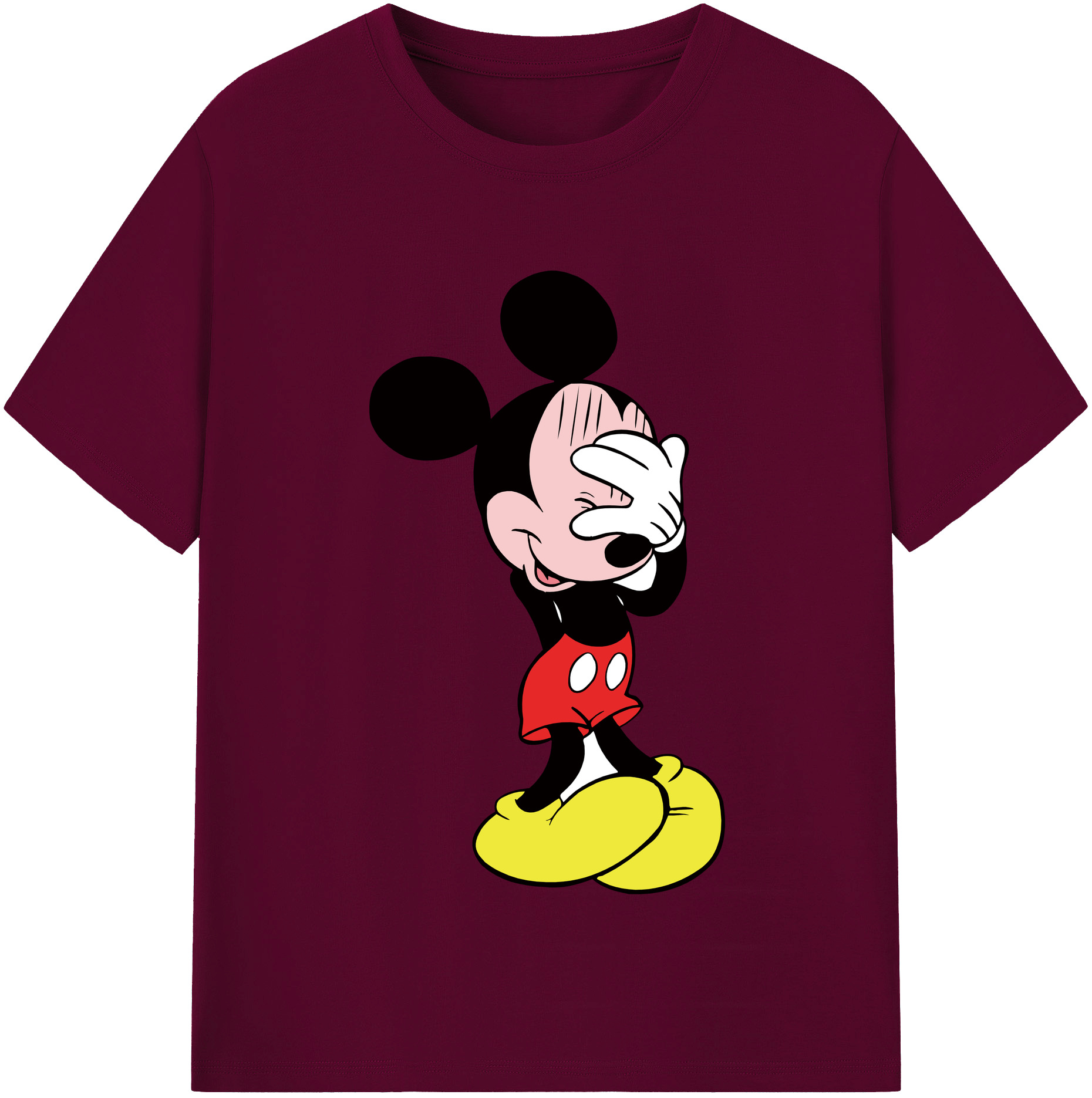 （画像用） ミッキーマウス Mickey Mouse レディースカジュアルプリントTシャツ（綿100％）